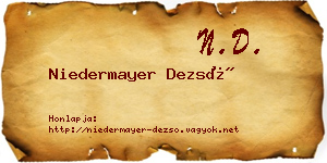 Niedermayer Dezső névjegykártya